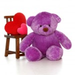 4 Feet Fat and Huge Purple Teddy Bear